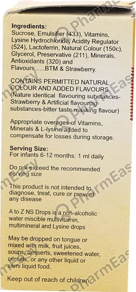 A To Z Ns Strawberry Flavour Bottle Of 15ml Drops