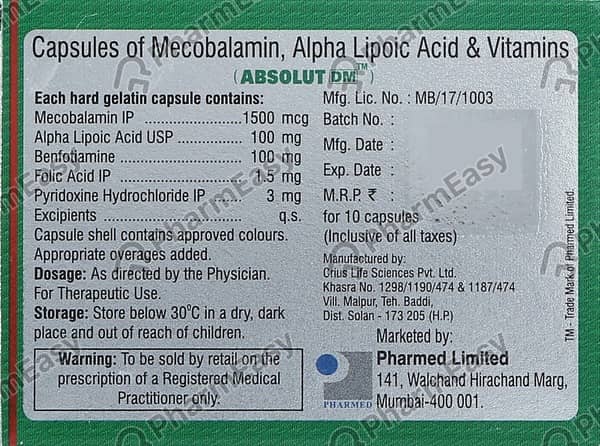 Absolut Dm Strip Of 10 Capsules