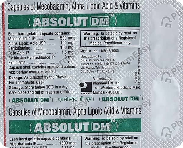 Absolut Dm Strip Of 10 Capsules