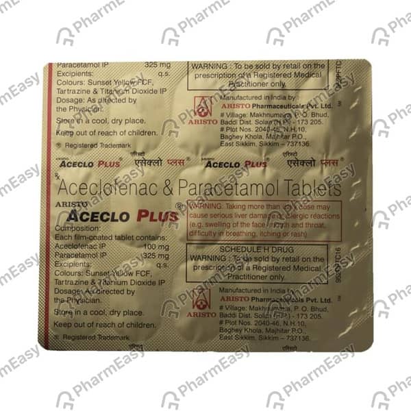 Aceclo Plus Strip Of 10 Tablets