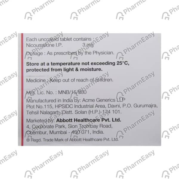 Acitrom 3Mg Strip Of 10 Tablets