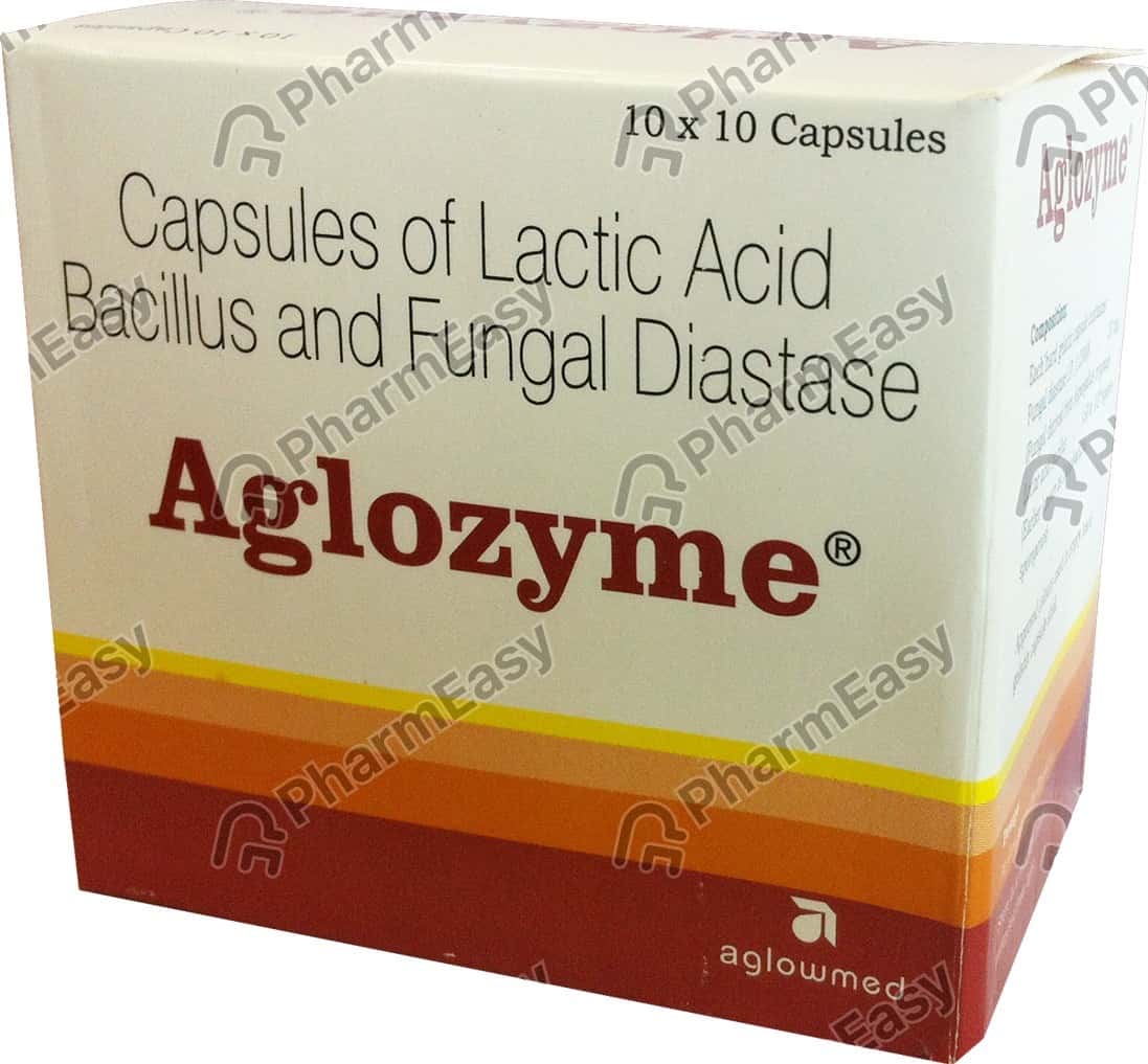 Aglozyme Strip Of 10 Capsules Uses, Side Effects, Price & Dosage