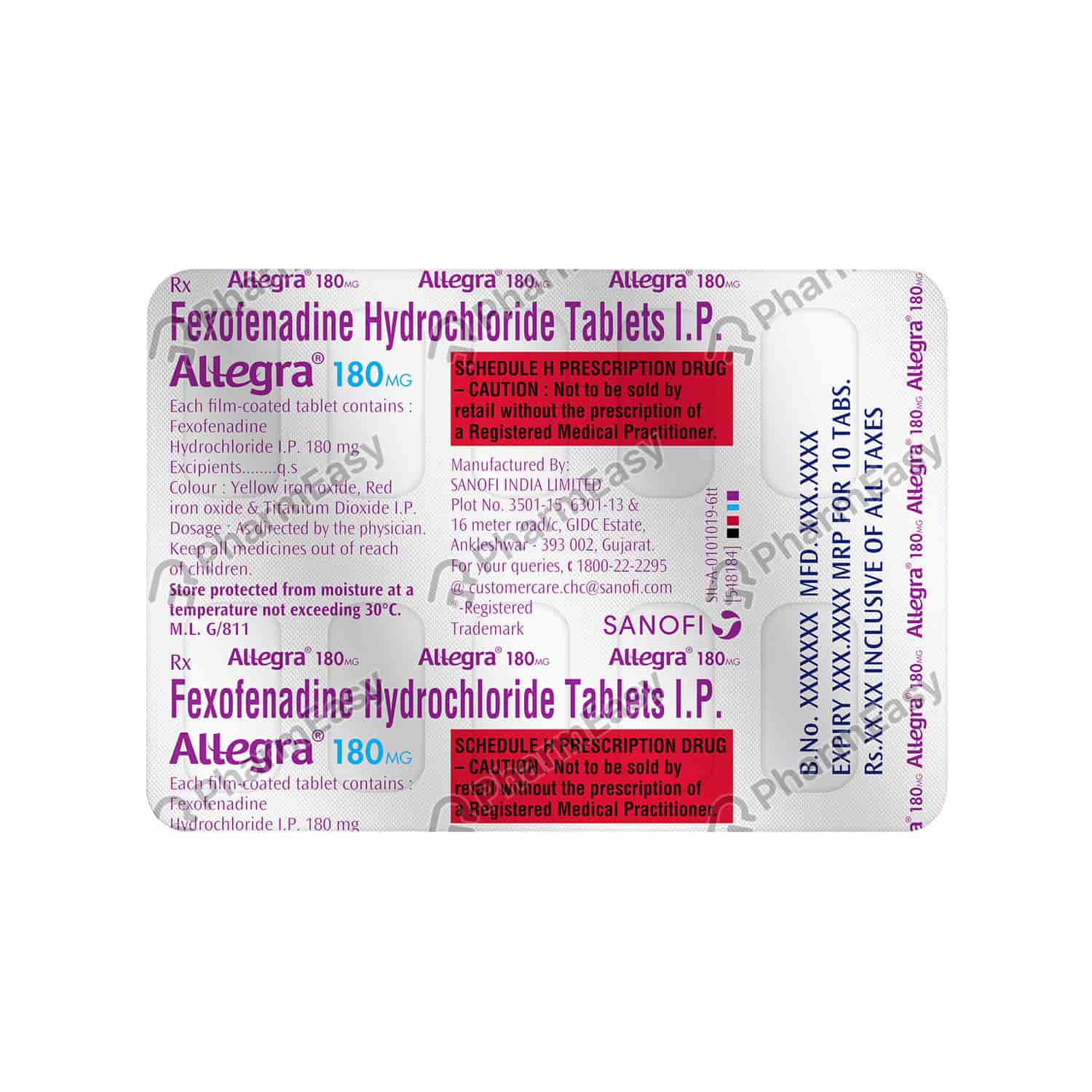 Allegra 180mg Tab Uses, Side Effects, Dosage, Composition & Price