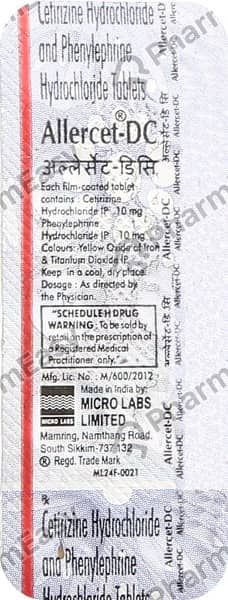 Allercet Dc Strip Of 10 Tablets