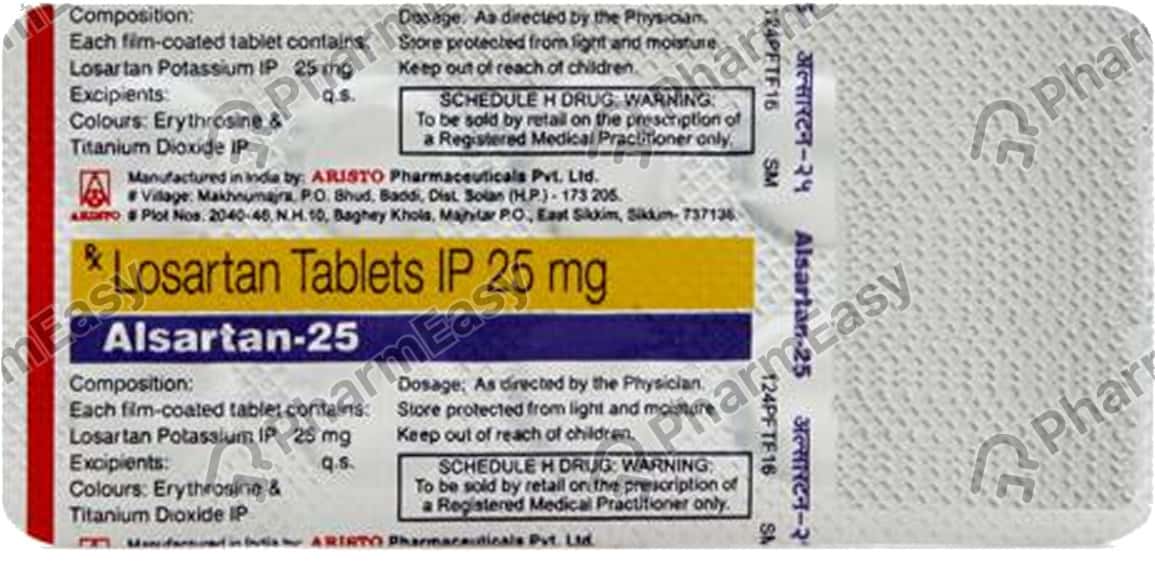 Alsartan 25 MG Tablet (10) Uses, Side Effects, Price & Dosage PharmEasy