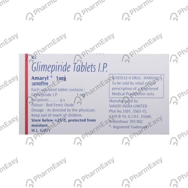 Amaryl 1mg Strip Of 10 Tablets