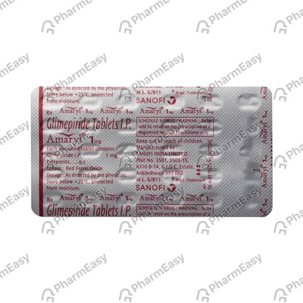 Amaryl 1mg Strip Of 10 Tablets