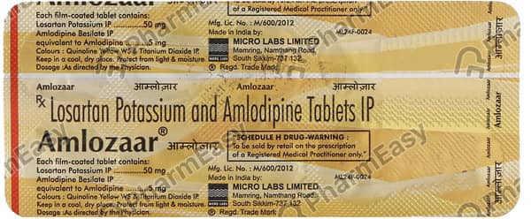 Amlozaar 50mg Strip Of 10 Tablets