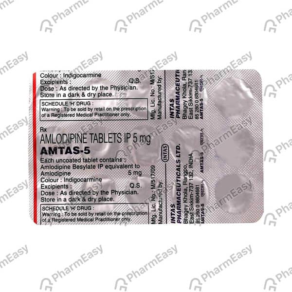 Amtas 5mg Strip Of 15 Tablets