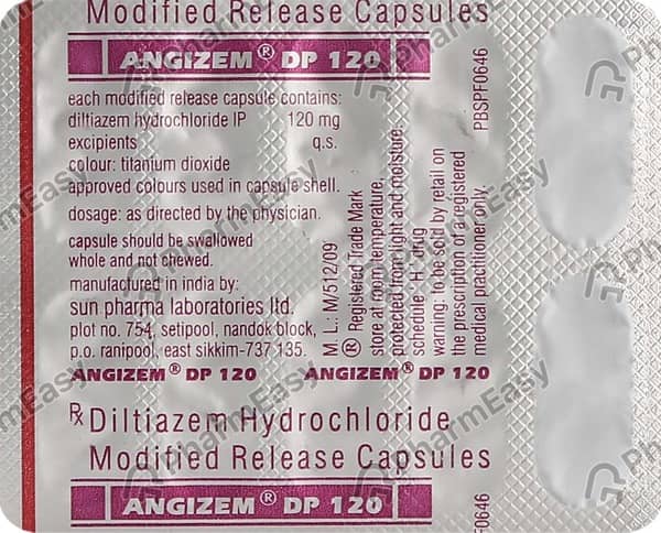 Angizem Dp 120mg Strip Of 10 Capsules