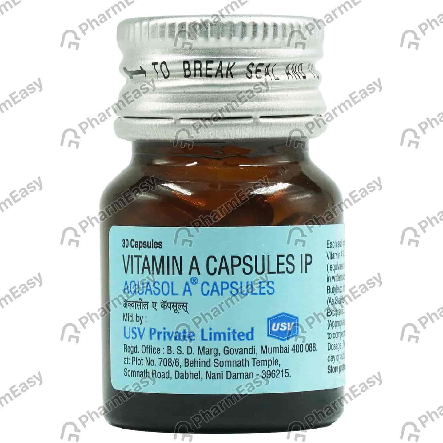 Aquasol A Bottle Of 30 Capsules
