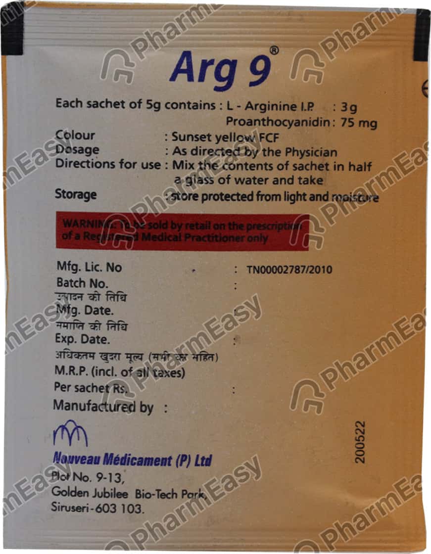 Buy Arg 9 Sachet Of 5gm Granules Online at Flat 15 OFF PharmEasy