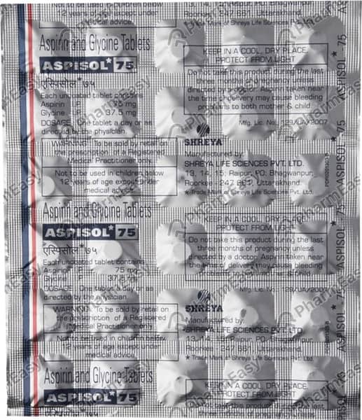 Aspisol 75mg Strip Of 10 Tablets