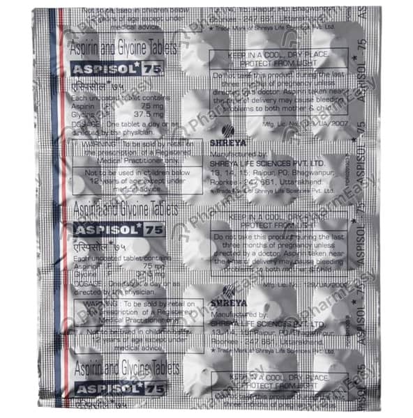 Aspisol 75mg Strip Of 10 Tablets