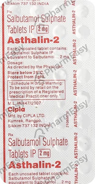 Asthalin 2mg Strip Of 30 Tablets