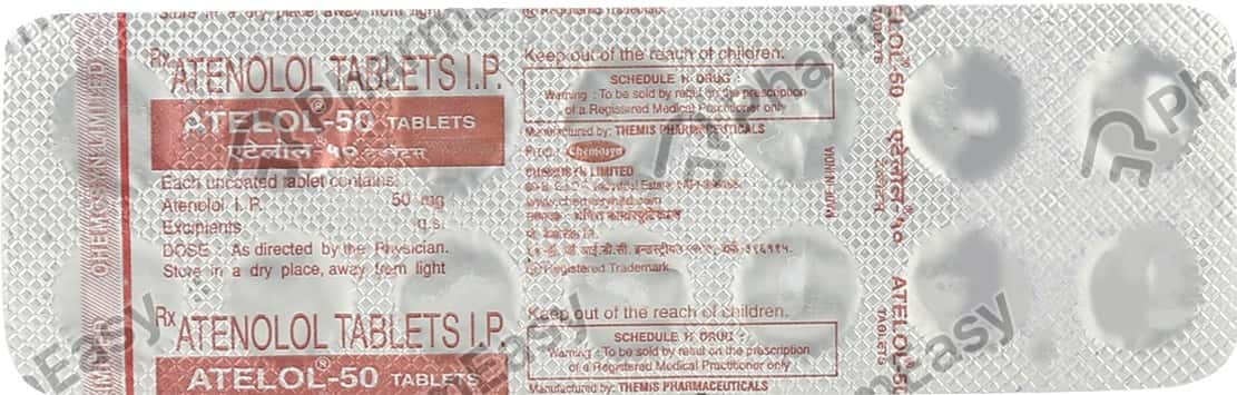 Atelol 50mg Strip Of 14 Tablets