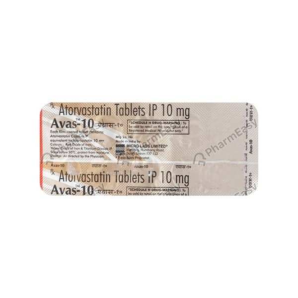 Avas 10mg Strip Of 10 Tablets