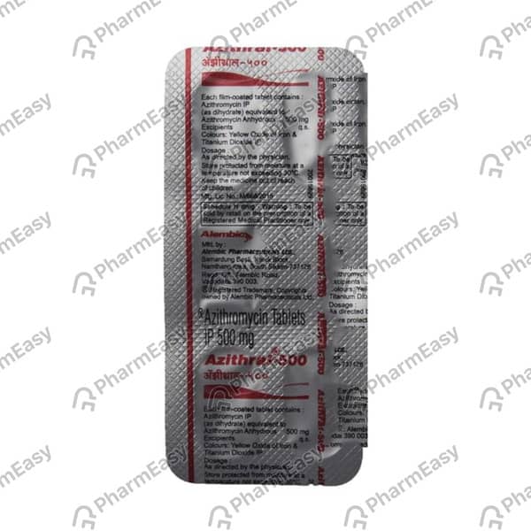 Azithral 500mg Strip Of 3 Tablets
