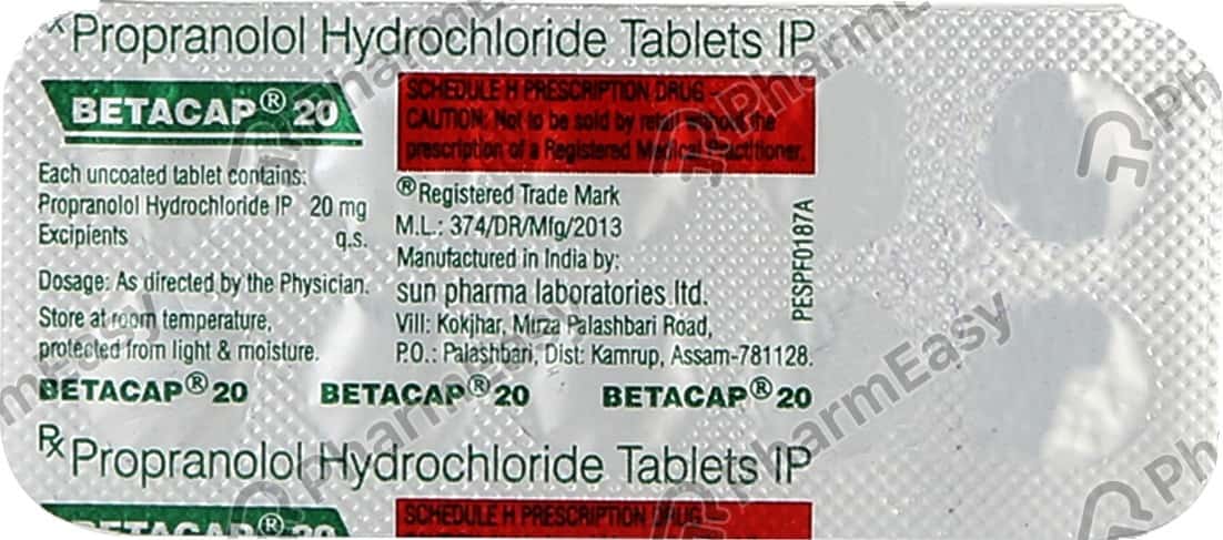 Betacap 20 MG Tablet (10): Uses, Side Effects, Price & Dosage | PharmEasy