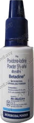 Betadine 5% Bottle Of 10gm Microbicidal Sprinkling Powder