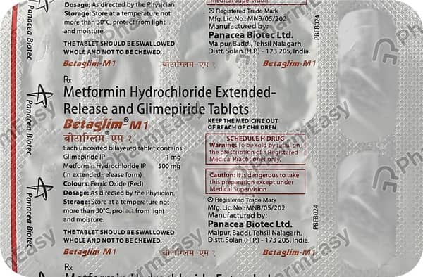 Betaglim M 1Mg Strip Of 10 Tablets