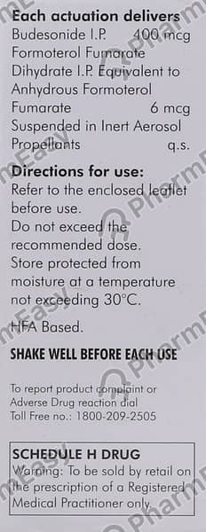 बुडामेट 400एमसीजी का पैकेट 120एमडी ट्रैनशैलेर