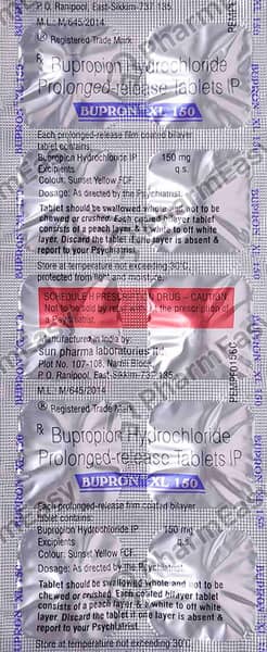 Bupron Xl 150mg Strip Of 10 Tablets