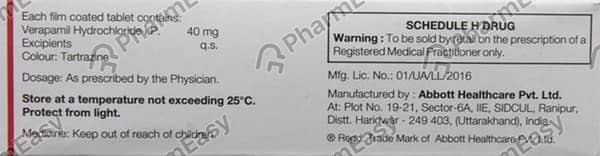 Calaptin 40mg Strip Of 10 Tablets