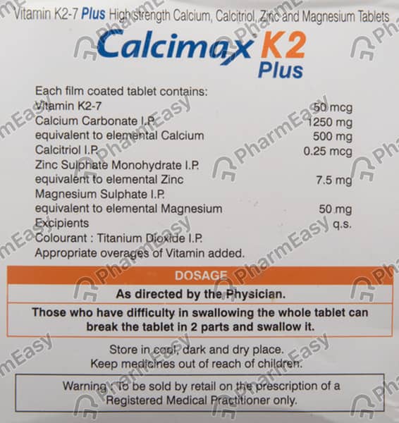 Calcimax K2 Plus Strip Of 10 Tablets