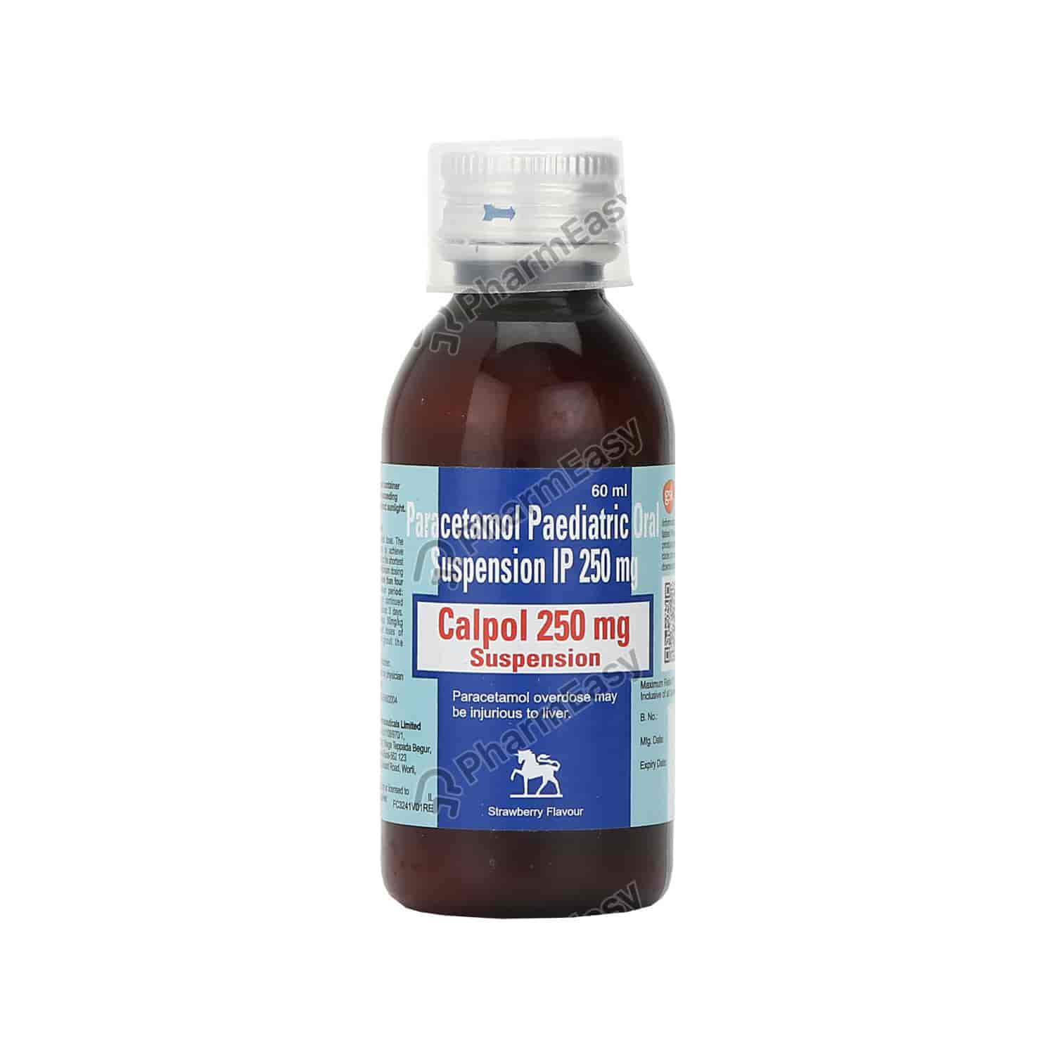 Calpol Strawberry Flav 250mg Susp 60ml Uses, Side Effects, Dosage