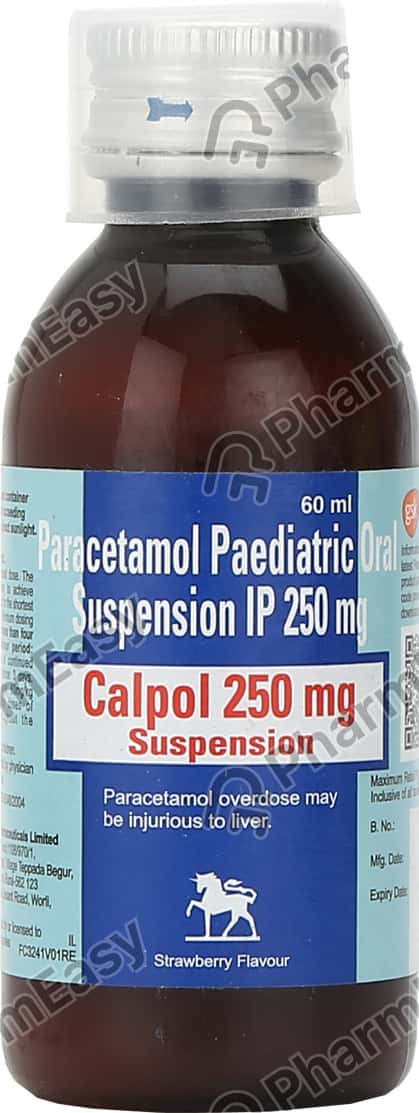 Calpol 250mg Strawberry Flavour Bottle Of 60ml Suspension