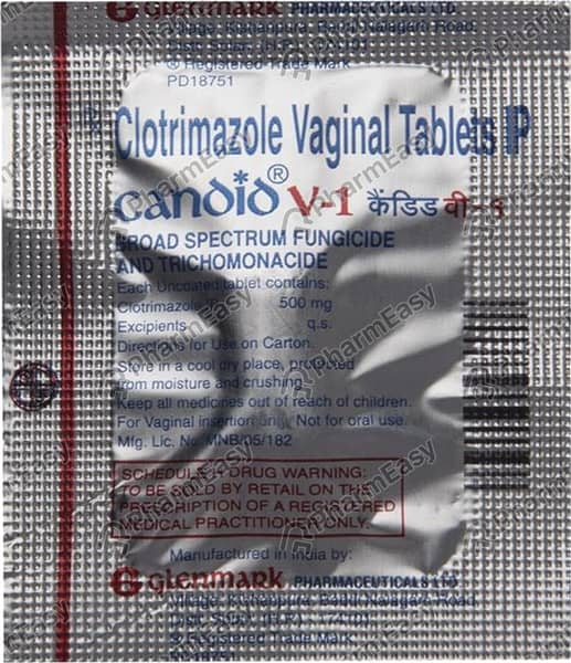 Candid V1 500mg Strip Of 1 Vaginal Tablets