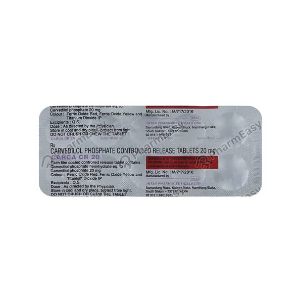 Carca Cr 20Mg Strip Of 10 Tablets