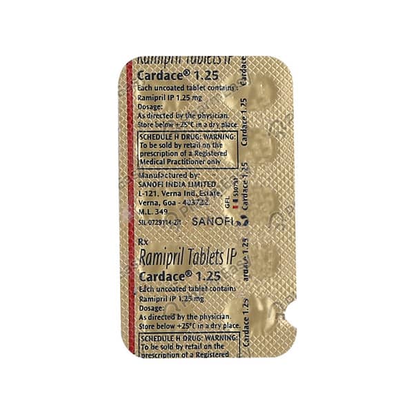 Cardace 1.25mg Strip Of 10 Tablets