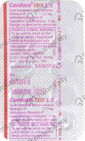 Cardace Am 2.5/5mg Strip Of 10 Tablets