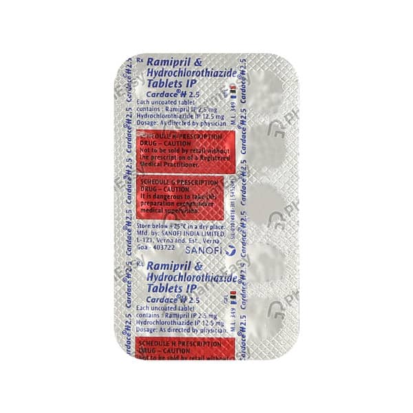 Cardace H 2.5Mg Strip Of 10 Tablets