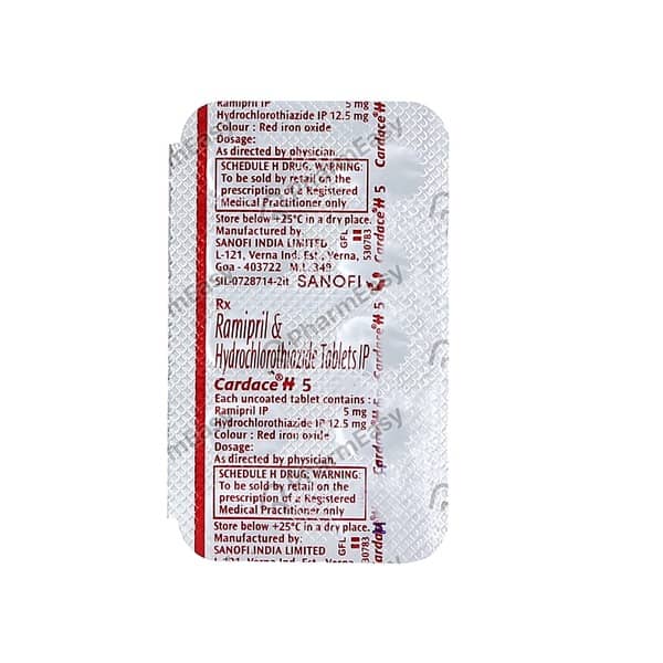 Cardace H 5Mg Strip Of 10 Tablets