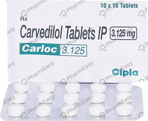 Carloc 3.125mg Strip Of 10 Tablets