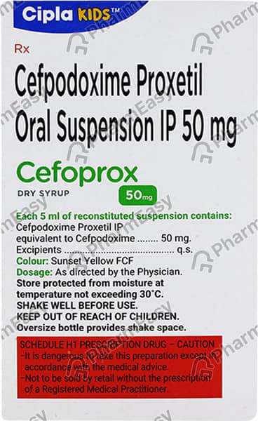 Cefoprox 50mg Bottle Of 30ml Dry Syrup