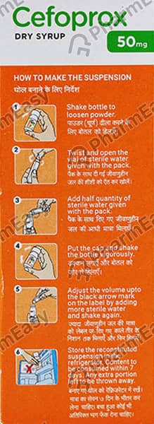 Cefoprox 50mg Bottle Of 30ml Dry Syrup