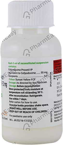 Cefoprox 50mg Bottle Of 30ml Dry Syrup