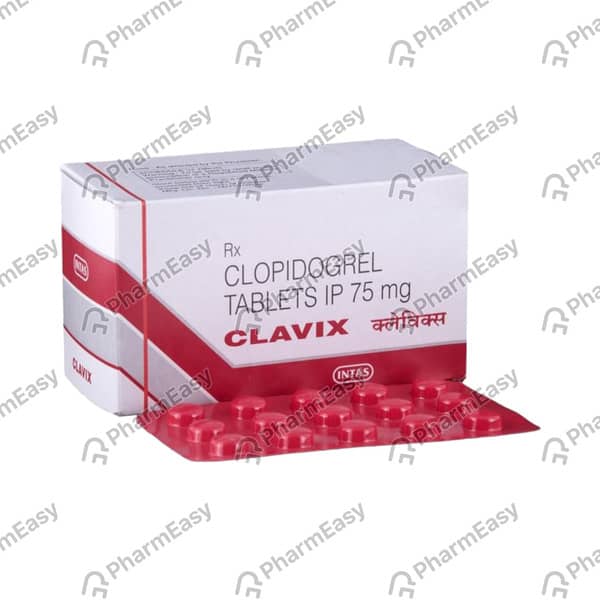 Clavix 75mg Strip Of 10 Tablets