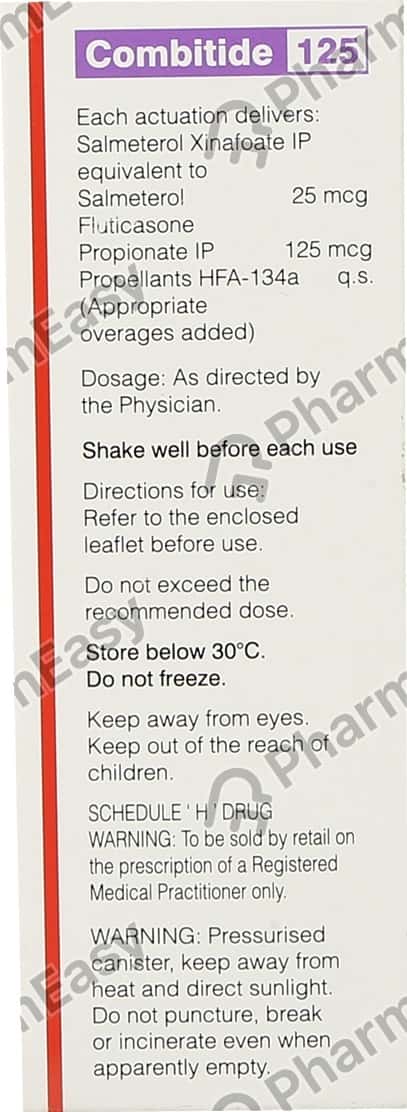 Combitide 125mcg Box Of 120md Metered Dose Inhaler: Uses, Side Effects ...
