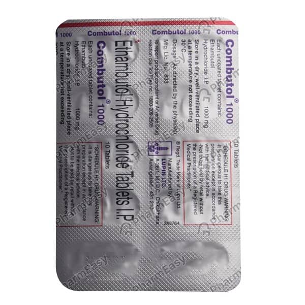 Combutol 1gm Strip Of 10 Tablets