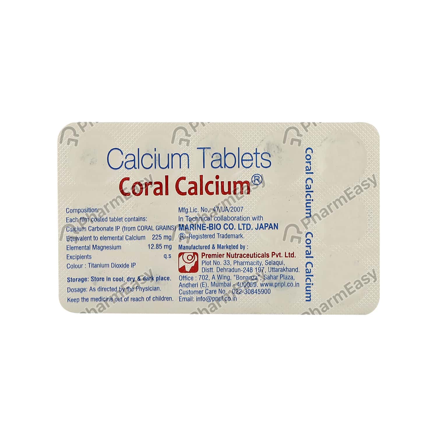 Buy Coral Calcium 225mg Tablet Online at Flat 18 OFF* PharmEasy
