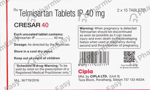 Cresar 40Mg Strip Of 10 Tablets