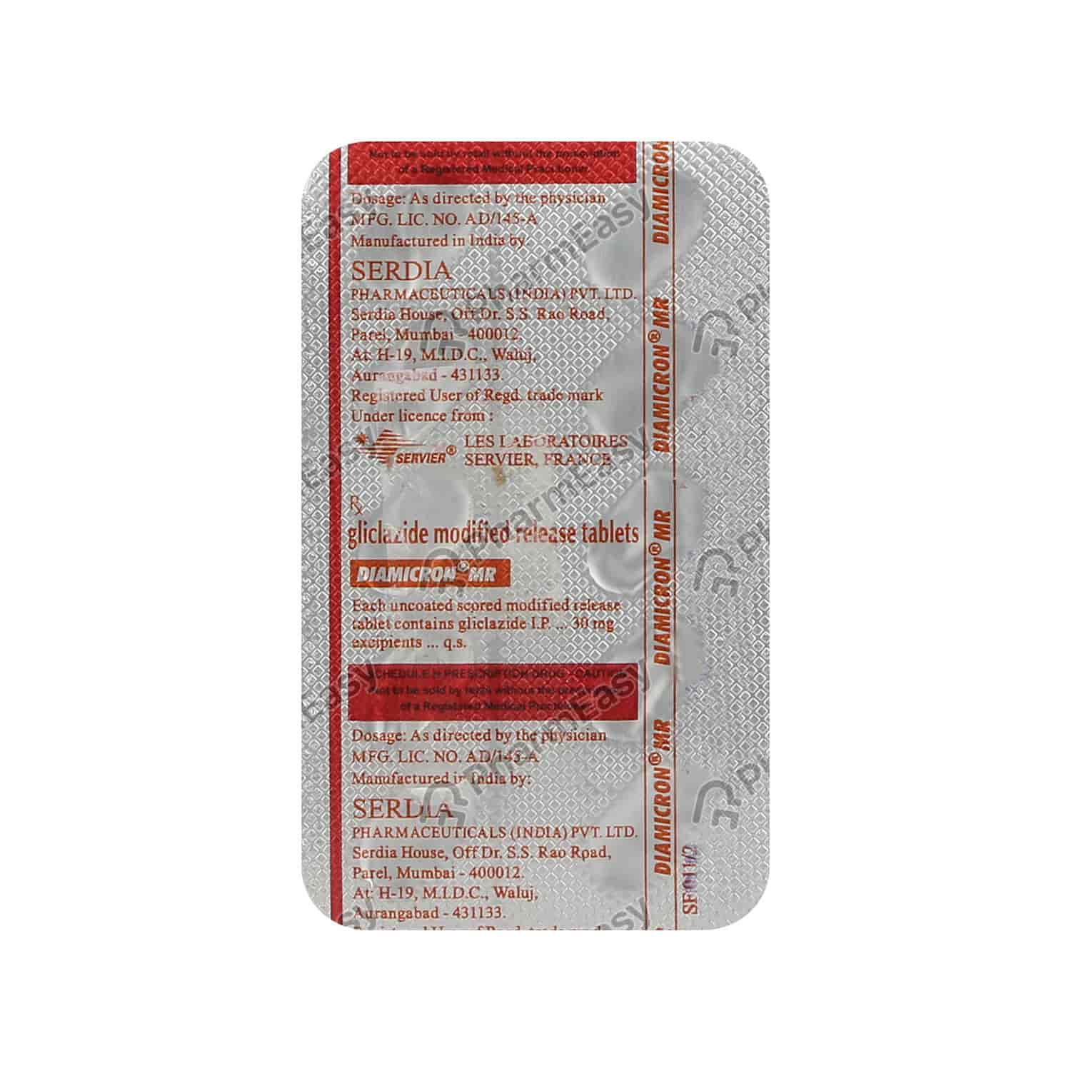 Stamicron Tablet Diamicron Mr 30mg Tab 10'S - Uses, Side Effects, Dosage, Composition ...