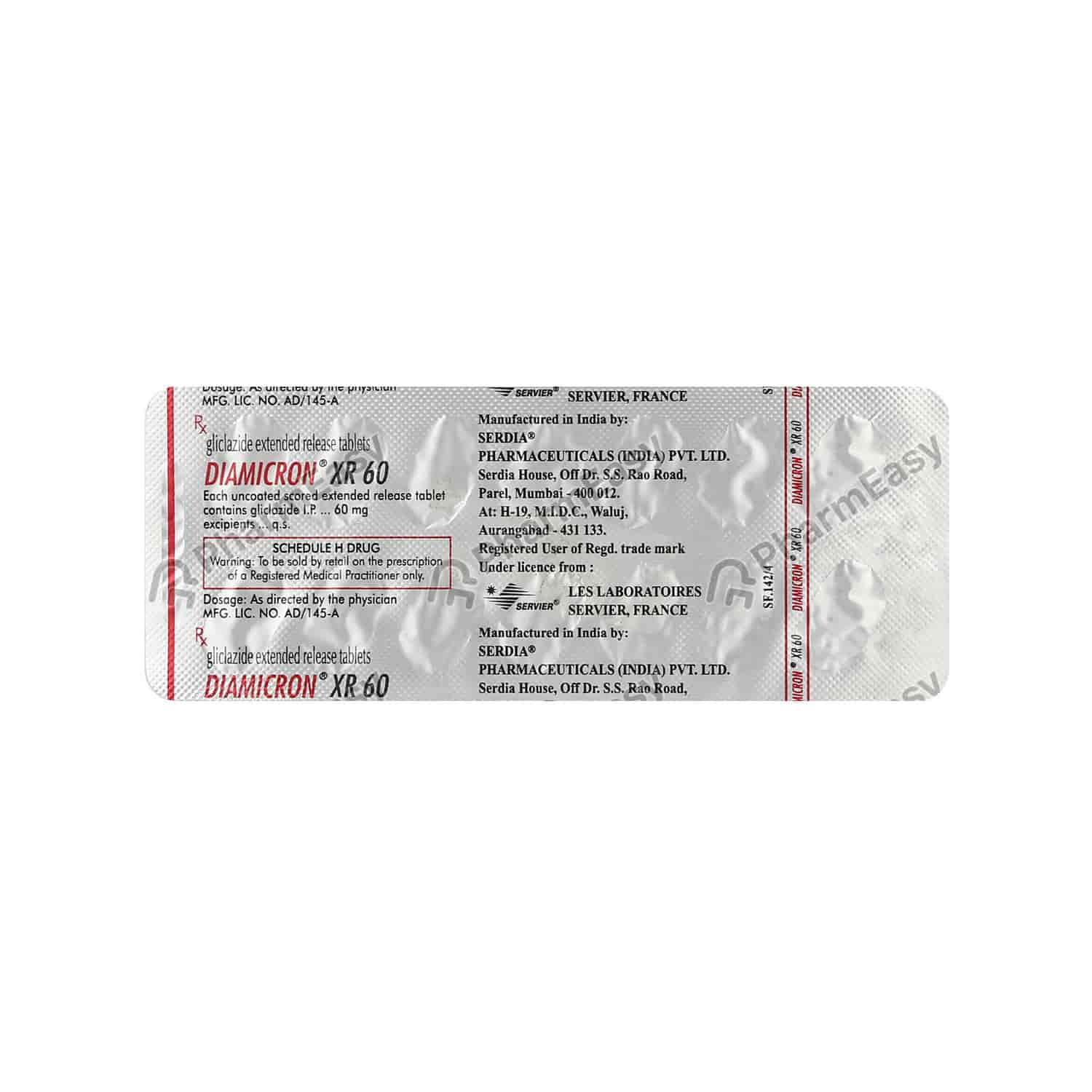 Buy Diamicron Xr 60mg Strip Of 14 Tablets Online at flat 15% off ...