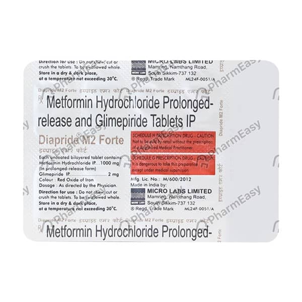 Diapride M2 Forte Strip Of 10 Tablets