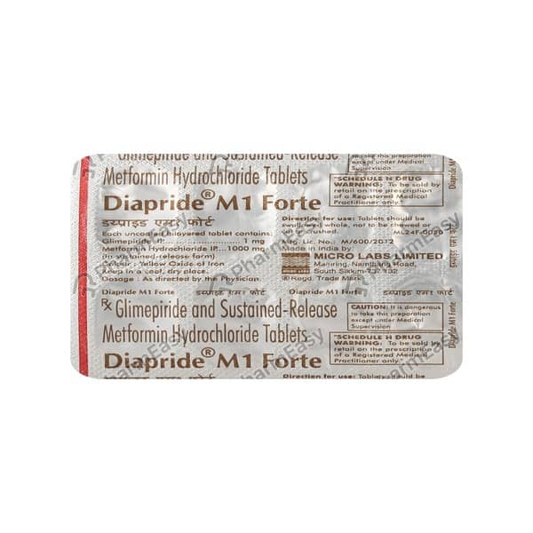 Diapride M 1Mg Forte Strip Of 10 Tablets